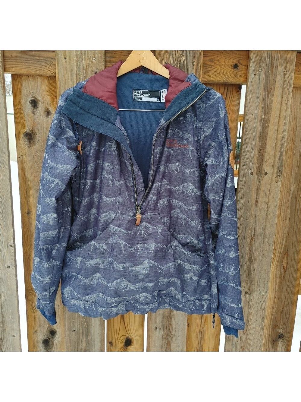 WESTBEACH Pullover Jacket Women's Size Small Mountain Pattern Snowboarding